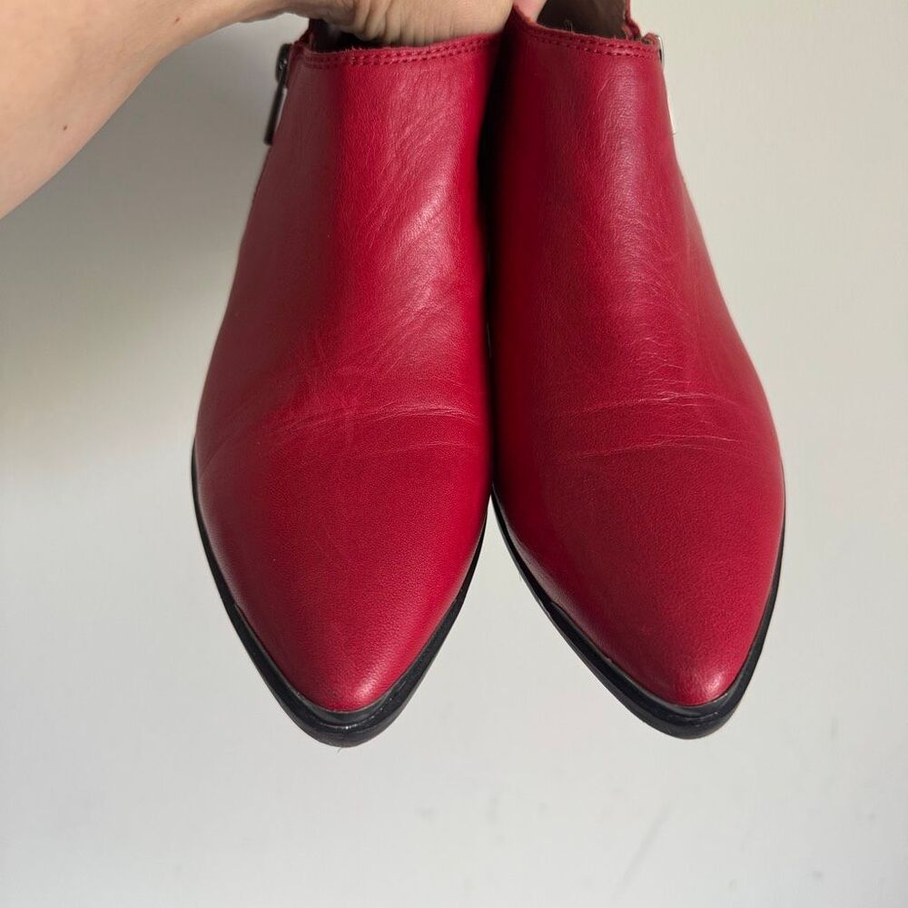 Lucky Brand Witchy Pointy Toe Leather Ankle Western Boots Size 10 Red - Picture 6 of 9